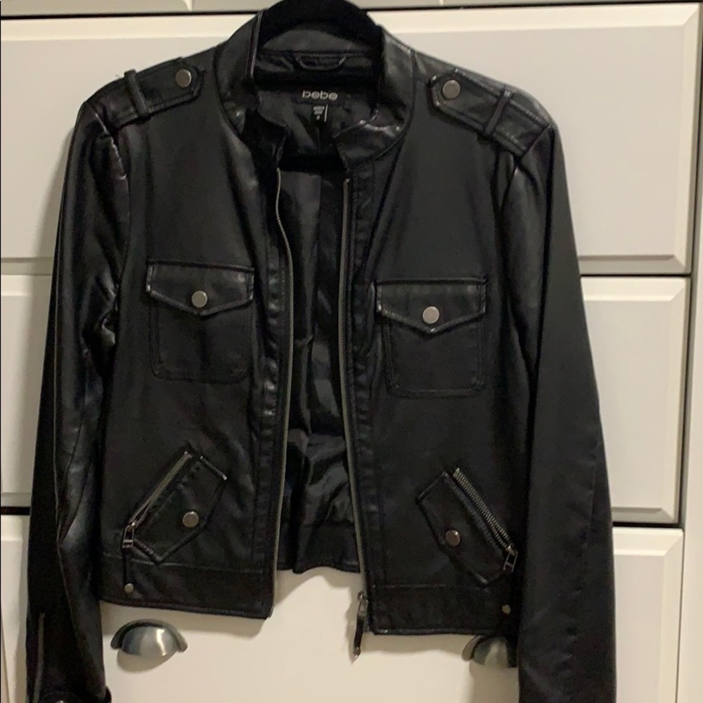 Bebe Black Leather Jacket size M